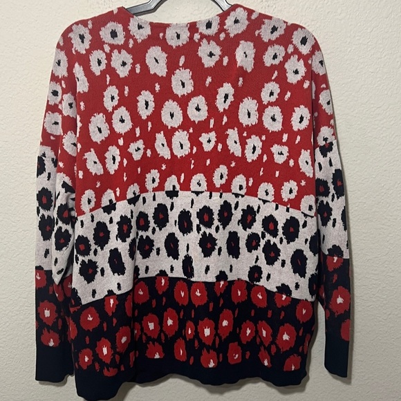Cabi Upbeat Retro Knit Cardigan oversized Sweater Floral women’s SZ XL Cabincore - Picture 8 of 12